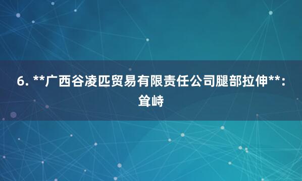 6. **广西谷凌匹贸易有限责任公司腿部拉伸**:耸峙